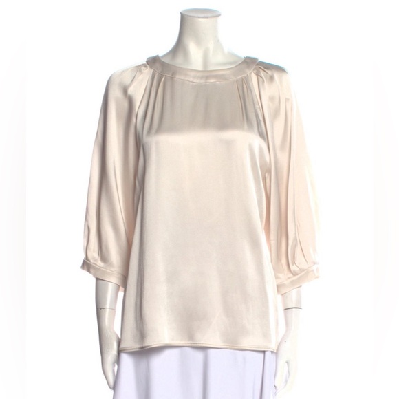 'S Max Mara Blouse Bateau Neckline three quarter sleeve blouse Small - Picture 1 of 4